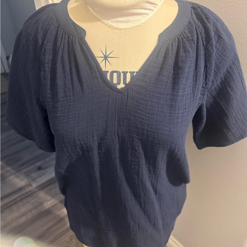Maurices Navy Short Sleeve Top